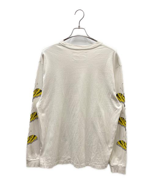 STORY mfg（ストーリーエムエフジー）Story mfg (ストーリーエムエフジー) Bloom at your own pace ロングスリーブカットソー アイボリー×イエロー サイズ:SIZE Lの古着・服飾アイテム