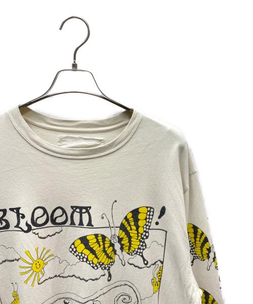 STORY mfg（ストーリーエムエフジー）Story mfg (ストーリーエムエフジー) Bloom at your own pace ロングスリーブカットソー アイボリー×イエロー サイズ:SIZE Lの古着・服飾アイテム
