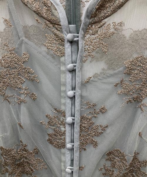 Ameri VINTAGE（アメリヴィンテージ）Ameri VINTAGE (アメリヴィンテージ) FLOWER LACE DRESS フラワーレースドレス フレアワンピース グリーン×ゴールド サイズ:Sの古着・服飾アイテム