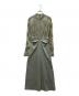 Ameri VINTAGE（アメリヴィンテージ）の古着「FLOWER LACE DRESS フラワーレースドレス フレアワンピース」｜グリーン×ゴールド