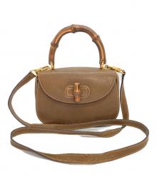 GUCCI（グッチ）の古着「バンブー ターンロック 2WAYバッグ」｜ブラウン