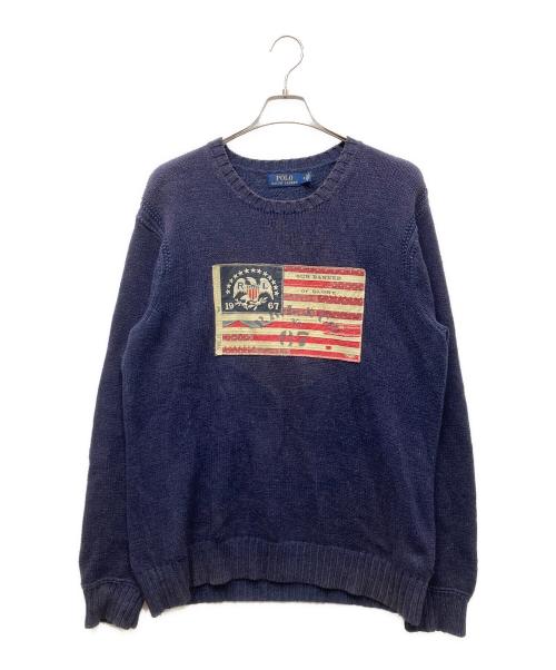 POLO RALPH LAUREN（ポロ・ラルフローレン）POLO RALPH LAUREN (ポロ・ラルフローレン) 星条旗ニット ネイビー サイズ:Mの古着・服飾アイテム