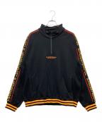 BlackEyePatchブラックアイパッチ）の古着「Taped Half Zip Sweat ロゴ刺繍 テープ ハーフジップ スウェット」｜ブラック