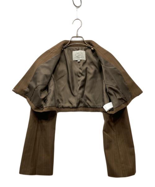 Ameri（アメリ）Ameri (アメリ) DEFORMATION PINSTRIPE JACKET&PANTS ブラウン×ピンク サイズ:Mの古着・服飾アイテム