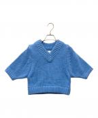 THE TOEザ・トゥー）の古着「Baklava Crop Knit 半袖ニット」｜ブルー