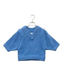 THE TOE（ザ・トゥー）の古着「Baklava Crop Knit 半袖ニット」｜ブルー
