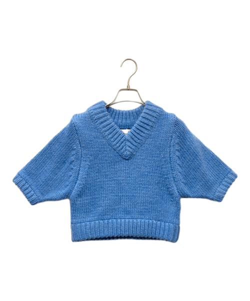 THE TOE（ザ・トゥー）THE TOE (ザ・トゥー) Baklava Crop Knit 半袖ニット ブルー サイズ:Sの古着・服飾アイテム