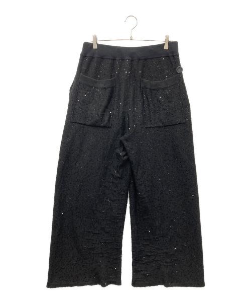 SHINYA KOZUKA（シンヤコズカ）SHINYA KOZUKA (シンヤコズカ) ARTIST'S MATERIAL IN TROUSERS ニットパンツ ブラック サイズ:Mの古着・服飾アイテム