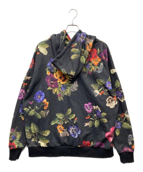 &ellecy（アンドエルシー）&ELLECY (アンドエルシー) キャット×フラワー モチーフパーカー ブラック×レッド サイズ:Mの古着・服飾アイテム