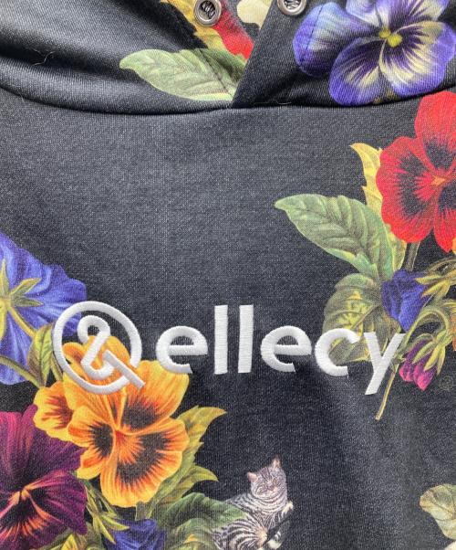 &ellecy（アンドエルシー）&ELLECY (アンドエルシー) キャット×フラワー モチーフパーカー ブラック×レッド サイズ:Mの古着・服飾アイテム