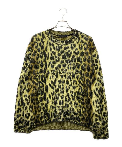 ALL SAINTS（オールセインツ）ALL SAINTS (オールセインツ) モヘア混レオパードシャギーニット ブラック×イエロー サイズ:Lの古着・服飾アイテム