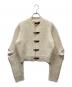 JOHN LAWRENCE SULLIVAN（ジョン ローレンス サリバン）の古着「RIB KNIT JACKET メタルフック ニットカーディガン」｜アイボリー