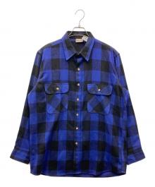 Field & Stream（フィールド＆ストリーム）の古着「ブロックチェック柄 ネルシャツ」｜ブラック×ブルー