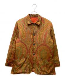 ETRO（エトロ）の古着「ペイズリー柄リバーシブルキルティングジャケット」｜オレンジ×ブラウン