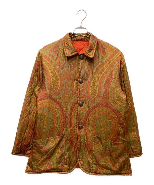 ETRO（エトロ）ETRO (エトロ) ペイズリー柄リバーシブルキルティングジャケット オレンジ×ブラウン サイズ:Mの古着・服飾アイテム