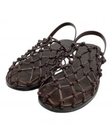 anuke（アンヌーク）の古着「Braid Flat Shoes メッシュサンダル」｜ブラウン