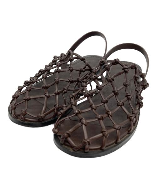 anuke（アンヌーク）anuke (アンヌーク) Braid Flat Shoes メッシュサンダル ブラウン サイズ:サイズ表記無しの古着・服飾アイテム