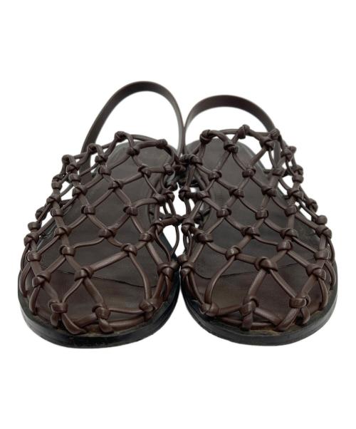 anuke（アンヌーク）anuke (アンヌーク) Braid Flat Shoes メッシュサンダル ブラウン サイズ:サイズ表記無しの古着・服飾アイテム
