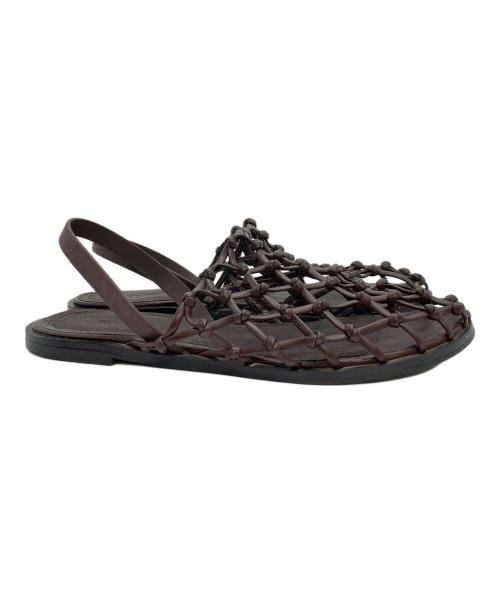 anuke（アンヌーク）anuke (アンヌーク) Braid Flat Shoes メッシュサンダル ブラウン サイズ:サイズ表記無しの古着・服飾アイテム