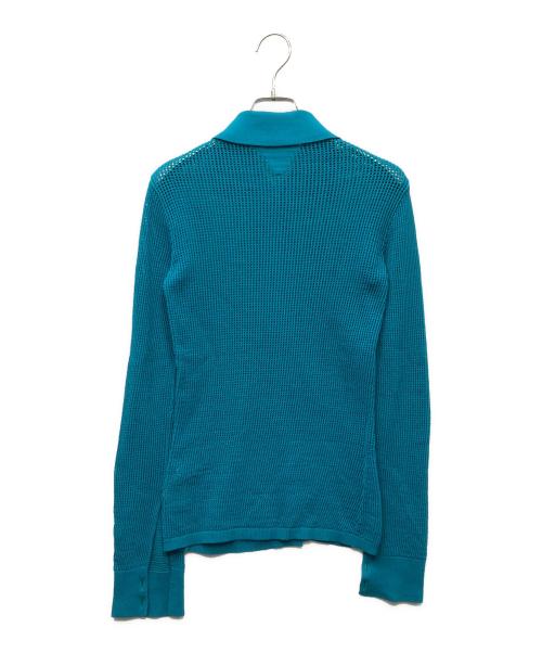 BOTTEGA VENETA（ボッテガベネタ）BOTTEGA VENETA (ボッテガベネタ) Mesh Women's Cardigan メッシュニットカーディガン ターコイズ サイズ:XSの古着・服飾アイテム