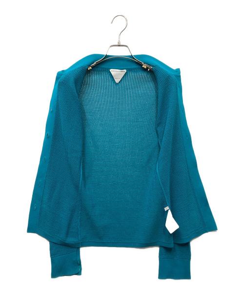 BOTTEGA VENETA（ボッテガベネタ）BOTTEGA VENETA (ボッテガベネタ) Mesh Women's Cardigan メッシュニットカーディガン ターコイズ サイズ:XSの古着・服飾アイテム