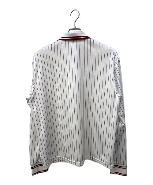BASICKS（ベイシックス）BASICKS (ベイシックス) BS Oversized Stripe Football Shirt ベースボールシャツ ホワイト×ブラック サイズ:Sの古着・服飾アイテム