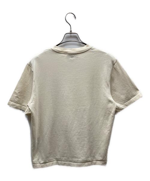 AMI Alexandre Mattiussi（アミアレクサンドルマテュッシ）AMI Alexandre Mattiussi (アミアレクサンドルマテュッシ) ハートロゴカットソー ベージュ×レッド サイズ:XXSの古着・服飾アイテム