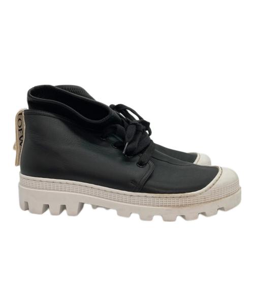 LOEWE（ロエベ）LOEWE (ロエベ) ストレッチ コンバットブーツ ブラック×ホワイト サイズ:SIZE 37の古着・服飾アイテム