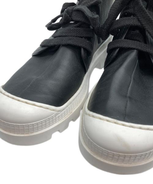 LOEWE（ロエベ）LOEWE (ロエベ) ストレッチ コンバットブーツ ブラック×ホワイト サイズ:SIZE 37の古着・服飾アイテム