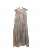 Ameriアメリ）の古着「2WAY FLOWER LAYERED SHEER DRESS キャミソールワンピース」｜ベージュ×ホワイト