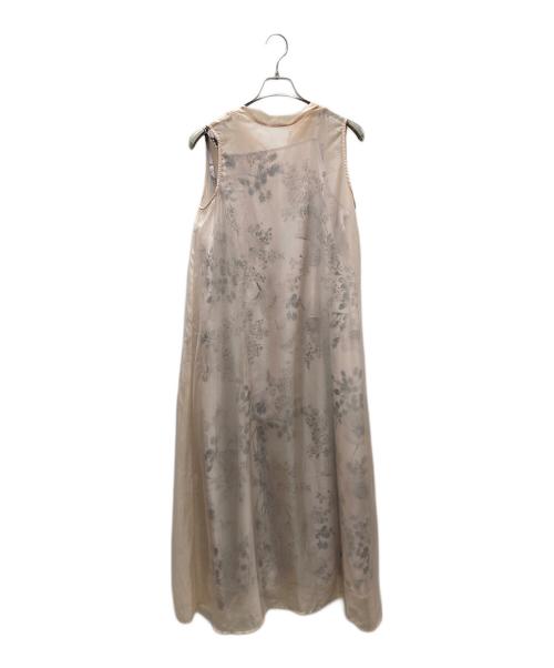Ameri（アメリ）AMERI (アメリ) 2WAY FLOWER LAYERED SHEER DRESS キャミソールワンピース ベージュ×ホワイト サイズ:Mの古着・服飾アイテム