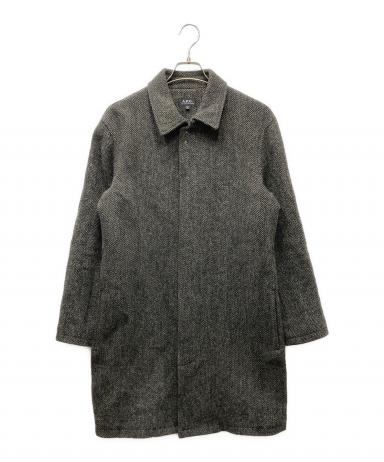中古・古着通販】A.P.C. (アーペーセー) ツイード 比翼コート ブラック