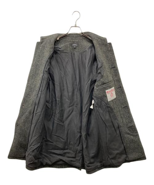 A.P.C.（アーペーセー）A.P.C. (アーペーセー) ツイード 比翼コート ブラック サイズ:Sの古着・服飾アイテム