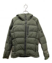 MAMMUT（マムート）の古着「SERAC Down Hoody Herringbone フーデッドダウンジャケット」｜カーキ