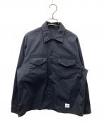 uniform experimentユニフォームエクスペリメント）の古着「SLEEVE PANELED DOUBLE POCKET BIG SHIRT ダブルポケットビッグシャツ」｜ブラック