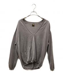 BATONER（バトナ―）の古着「レショップ別注 ラミーVネックニット」｜グレー