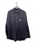 OUR LEGACY×stussyアワーレガシー×ステューシー）の古着「Work Shop Check Shirt チェックシャツ」｜ネイビー×レッド