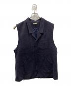 Gorschゴーシュ）の古着「WOOLRAYON VELVETYARN WAISTCOAT ウールレーヨンベルベットヤーンウェイストコート」｜ネイビー×ブラウン