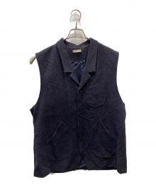 Gorsch（ゴーシュ）の古着「WOOLRAYON VELVETYARN WAISTCOAT ウールレーヨンベルベットヤーンウェイストコート」｜ネイビー×ブラウン