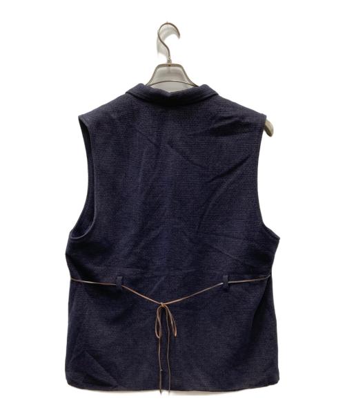 Gorsch（ゴーシュ）GORSCH (ゴーシュ) WOOLRAYON VELVETYARN WAISTCOAT ウールレーヨンベルベットヤーンウェイストコート ネイビー×ブラウン サイズ:48の古着・服飾アイテム