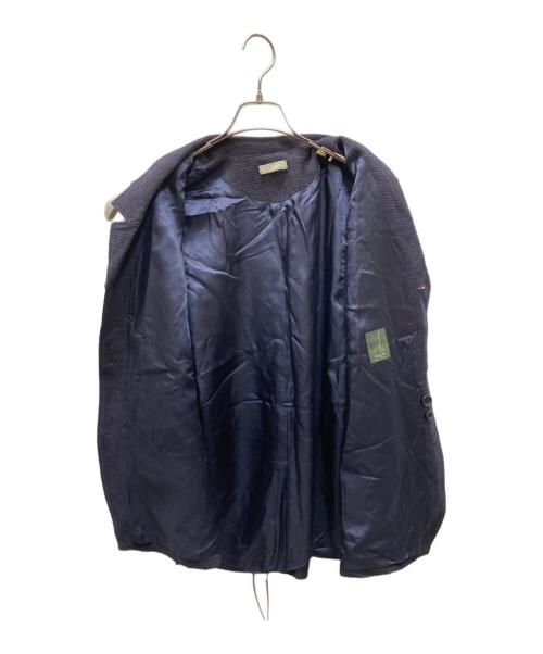 Gorsch（ゴーシュ）GORSCH (ゴーシュ) WOOLRAYON VELVETYARN WAISTCOAT ウールレーヨンベルベットヤーンウェイストコート ネイビー×ブラウン サイズ:48の古着・服飾アイテム