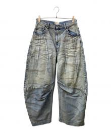 ourshes（アワシズ）の古着「Dirty grunge balloon pants ダーティグランジバルーンデニムパンツ」｜ブルー