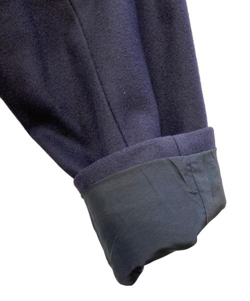 HEVO（イーヴォ）hevo (イーヴォ) ウールナイロン ダブルブレステッド ベルテッドコート ネイビー サイズ:freeの古着・服飾アイテム