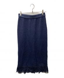 MUSE de Deuxieme Classe（ミューズ ドゥーズィエム クラス）の古着「MIXTWEED KNIT ミックスツイードニットスカート」｜ネイビー