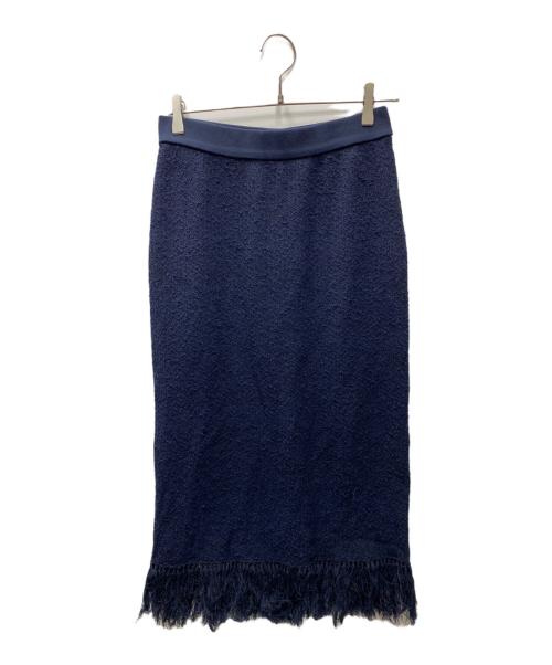 MUSE de Deuxieme Classe（ミューズ ドゥーズィエム クラス）MUSE de Deuxieme Classe (ミューズ ドゥーズィエム クラス) MIXTWEED KNIT ミックスツイードニットスカート ネイビー サイズ:38の古着・服飾アイテム