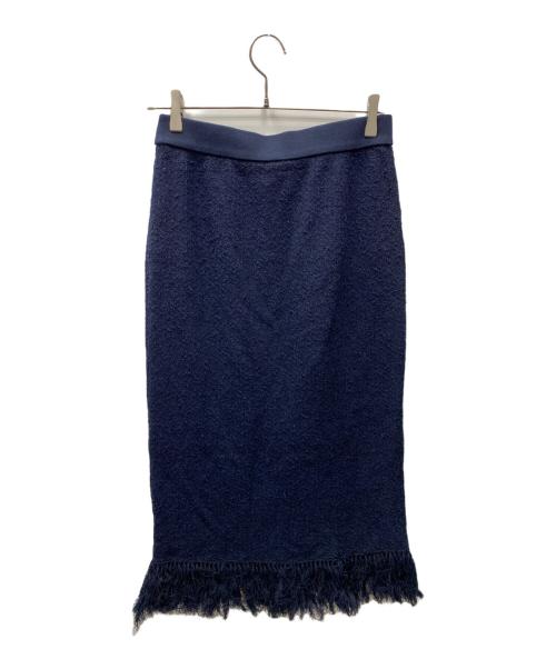 MUSE de Deuxieme Classe（ミューズ ドゥーズィエム クラス）MUSE de Deuxieme Classe (ミューズ ドゥーズィエム クラス) MIXTWEED KNIT ミックスツイードニットスカート ネイビー サイズ:38の古着・服飾アイテム