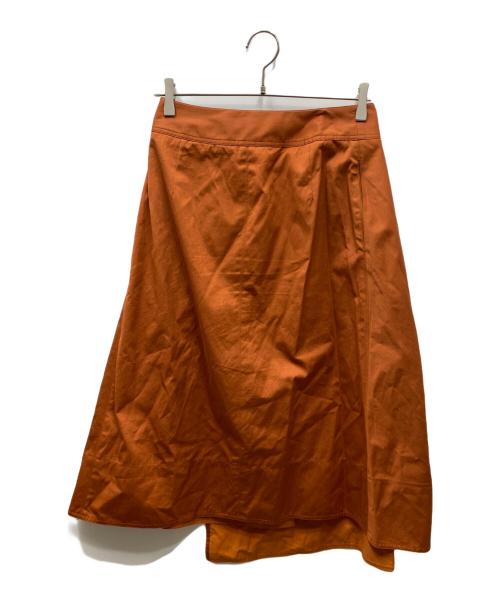 DRAWER（ドゥロワー）Drawer (ドゥロワー) ロングフレアースカート オレンジ サイズ:38の古着・服飾アイテム