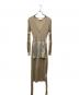 Mame Kurogouchi（マメクロゴウチ）の古着「Mixed Rib Knit Peplum Dress ニットワンピース」｜ベージュ