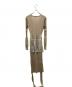 Mame Kurogouchi (マメクロゴウチ) Mixed Rib Knit Peplum Dress ニットワンピース ベージュ サイズ:1：13000円