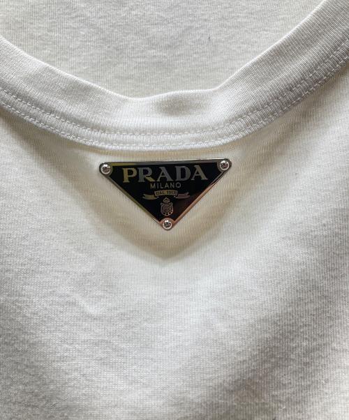 PRADA（プラダ）PRADA (プラダ) トライアングルプレート タンクトップ ホワイト サイズ:40の古着・服飾アイテム
